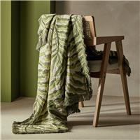 Habitat Leaf Jacquard Throw - Green - 150x125cm