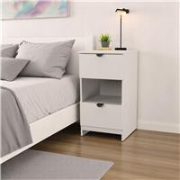 Livara Ready Assembled Canmore 2 Drawer Bedside Table -White