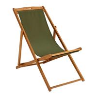 Habitat Folding Wooden Garden Deck Chair - Green