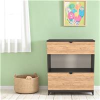 Welcome Canmore 2 Drawer Chest With Shelf - Graphite & Oak