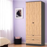 Welcome Canmore 2 Door 2 Drawer Wardrobe - Graphite & Oak