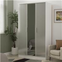 Welcome Orillia 3 Door Mirror Wardrobe - White & Grey
