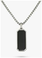 Revere Men's Stainless Steel Black Enamel Dog Tag Pendant