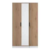 Livara ReadyAssembled Tofino 3 Door Mirror Wardrobe-WhiteOak