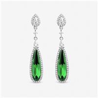 Jon Richard Gold Plated Crystal Emerald Drop Earrings