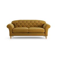 Habitat Brooker Fabric 3 Seater Sofa - Gold - Ash Leg