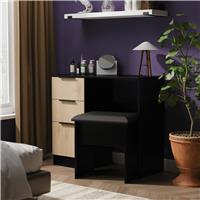 Livara Ready Assembled Tofino Dressing Table - Black & Oak
