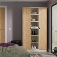 Welcome Canmore 2 Door 6 Shelves Wardrobe - White & Oak