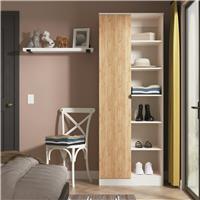 Welcome Canmore 1 Door 6 Shelves Wardrobe - White & Oak