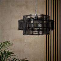Habitat Black Bamboo 2 Tier Easy Fit Lampshade - 40cm