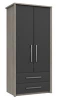 Grasmere 2 Door 2 Drawer Wardrobe - Dark Grey