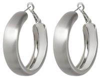 Liars & Lovers Silver Tone Brushed Hoop Earrings