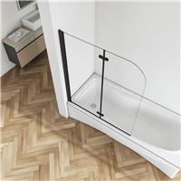 MLH 1400X1000 Two Panel Bathscreen - Matte Black
