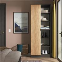 Welcome Canmore 1 Door 6 Shelves Wardrobe - Graphite & Oak
