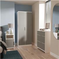 Welcome Orillia 3 Piece 2 Door Wardrobe Set - White & Grey