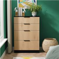 Welcome Tofino 4 Drawer Chest - Black & Oak