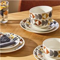 Argos Home Geo 12 Piece Stoneware Dinner Set - White