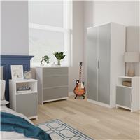 Welcome Orillia 4 Piece 2 Door Wardrobe Set - White & Grey