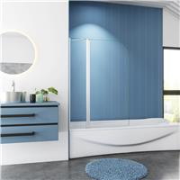 MLH 1400x1000mm Radius Two Panel Bathscreen - White