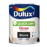 Dulux Quick Dry Gloss Paint Black - 750ml