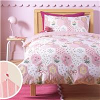 Argos Home Kids Floral Patchwork Pink Bedding Set - Single