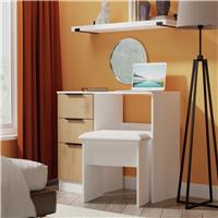 Livara Ready Assembled Tofino Dressing Table - White & Oak