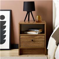 Argos Home Malibu 1 Drawer Bedside Table - Walnut