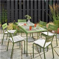 Habitat Scandi 6 Seater Metal Patio Set - Green