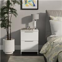 Livara Ready Assembled Orillia 2 Drawer Bedside Table -White