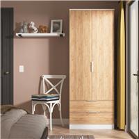 Welcome Orillia 2 Door 2 Drawer Wardrobe - White & Oak