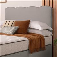 Silentnight Wave Velvet Double Headboard - Light Grey
