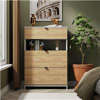 Welcome Canmore 3 Drawer Chest With Shelf - White & Oak
