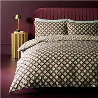 Habitat Diagonal Geo Print Mint Bedding Set - Superking