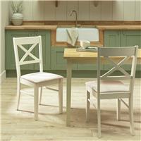 Argos Home Chicago Pair of Solid Wood Chairs - Cream