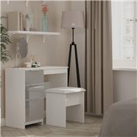 LivaraReadyAssembled Orillia DressingTable & Stool-WhiteGrey