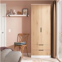 Welcome Tofino 2 Door 2 Drawer Wardrobe - White & Oak