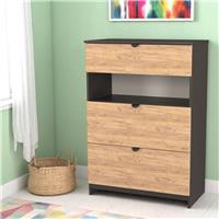 Welcome Canmore 3 Drawer Chest With Shelf - Graphite & Oak