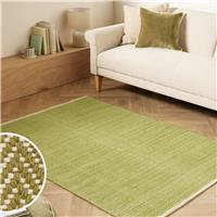 Argos Home Herringbone Green Cotton Flatweave Rug - 120x170cm