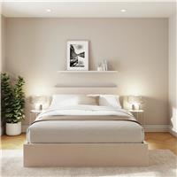 GFW End Lift Double Velvet Ottoman Bed - Natural