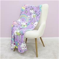 Peppa Pig Rainbow Fleece Throw - Purple - 150x100cm