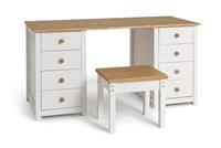 Argos Home Scandinavia Dressing Table & Stool - Pine & White