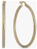 Revere 9ct Yellow Gold Textured Large Hoop Earrings
