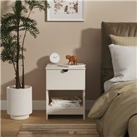 Livara Ready Assembled Canmore 1 Drawer Bedside Table -White