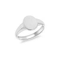 Revere Sterling Silver Personalised Oval Signet Ring - P