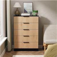 Welcome Tofino 5 Drawer Chest - Black & Oak