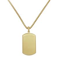 Revere Men's Stainless Steel Gold Colour Dog Tag Pendant