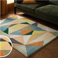 Habitat Geometric Patch Wool Cut Pile Rug - 160x230cm