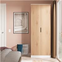 Livara Ready Assembled Tofino 2 Door Wardrobe - White & Oak