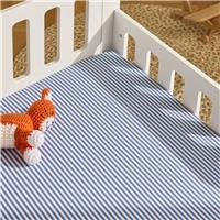 Habitat Kids Oxford Stripe Print Blue Fitted Sheet - Toddler