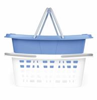 Beldray 26L Set of 2 Laundry Baskets - White & Blue